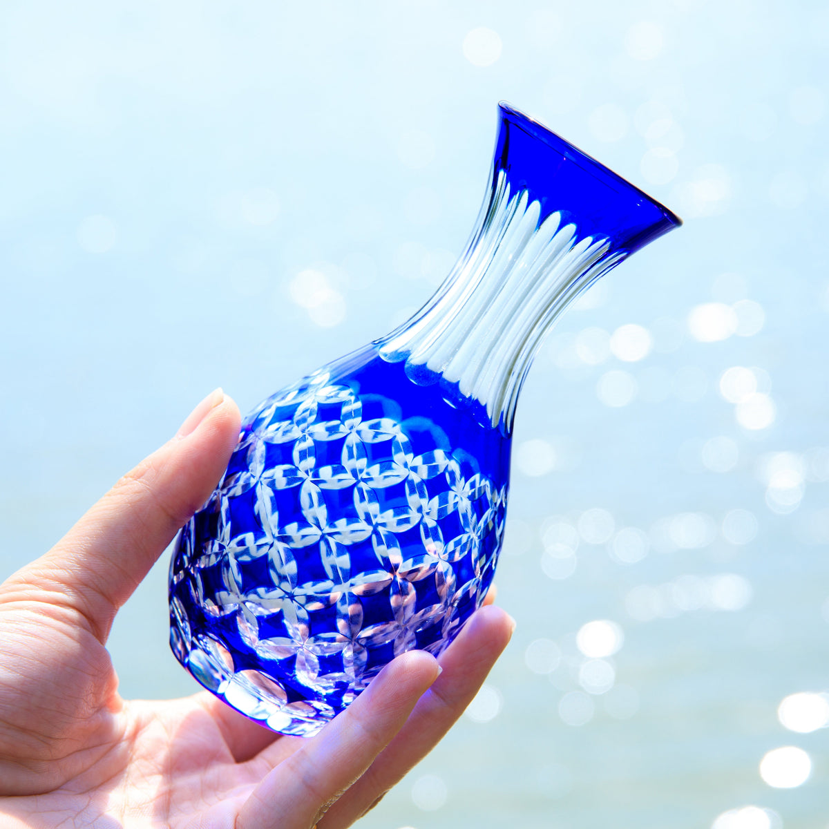 Sake Set Ruri Collection | Edo Kiriko Blue Flagon & Glass 10 Patterns