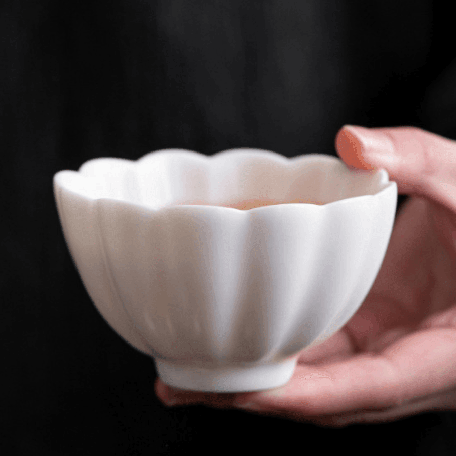 Tea Cup Ceramic Handcrafted Embedded Rose with Saucer Artisan