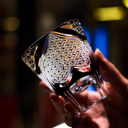 Whiskey Glass Spade Serenity – Edo Kiriko Poker Series Crystal