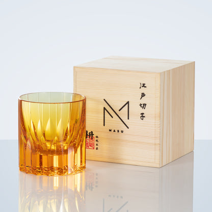 Whiskey Glass Edo Kiriko Multi-Color Cut Crystal Tumbler Set
