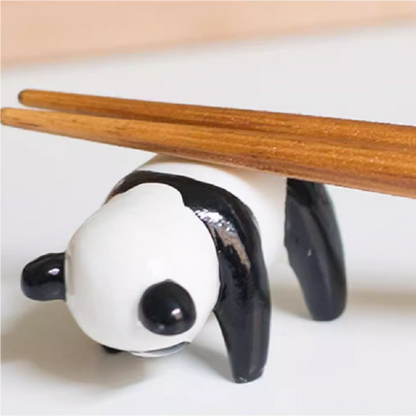 Kids Chopsticks Wooden Animal Series Japanese Panda Kitten with Rest