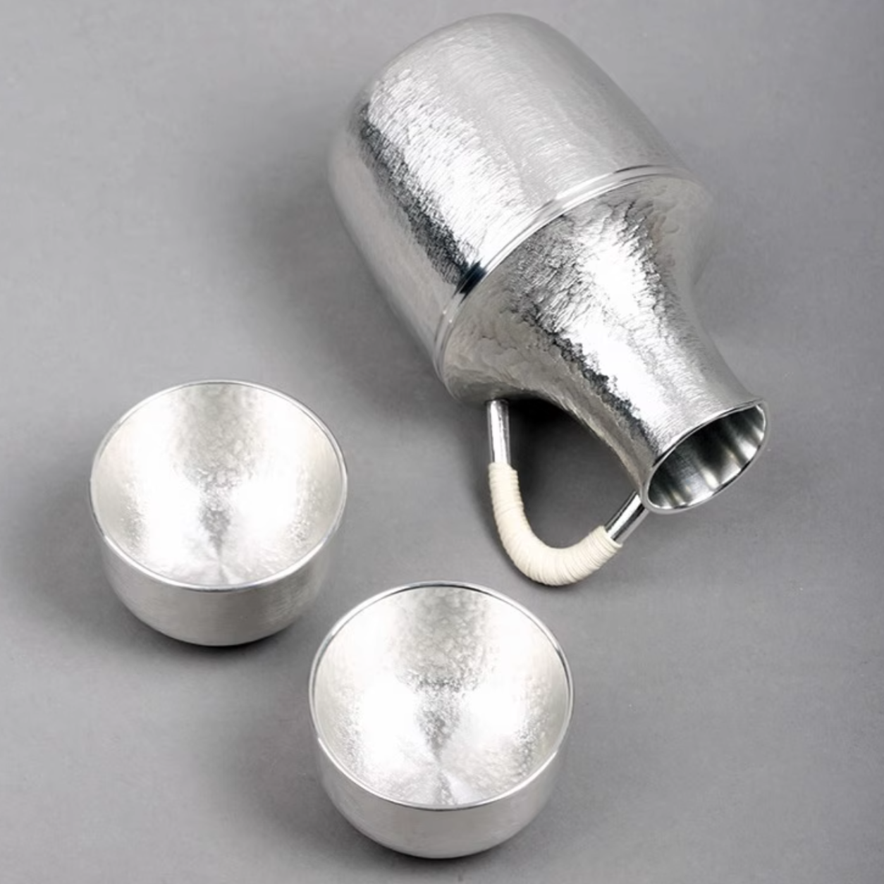 Sake Set – Osaka Suzuki Handcrafted Tin Flagon & 2 Cups