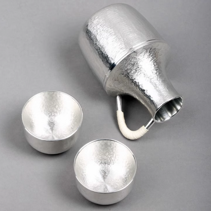 Sake Set – Osaka Suzuki Handcrafted Tin Flagon & 2 Cups
