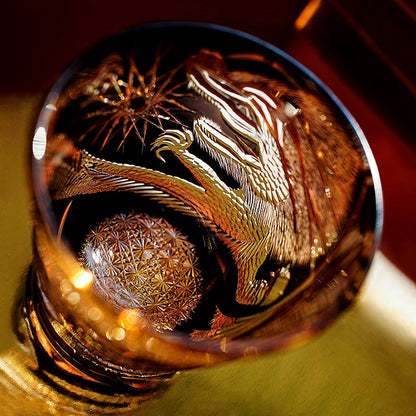 Crystal Whiskey Glass Soaring Dragon – Edo Kiriko Handcrafted