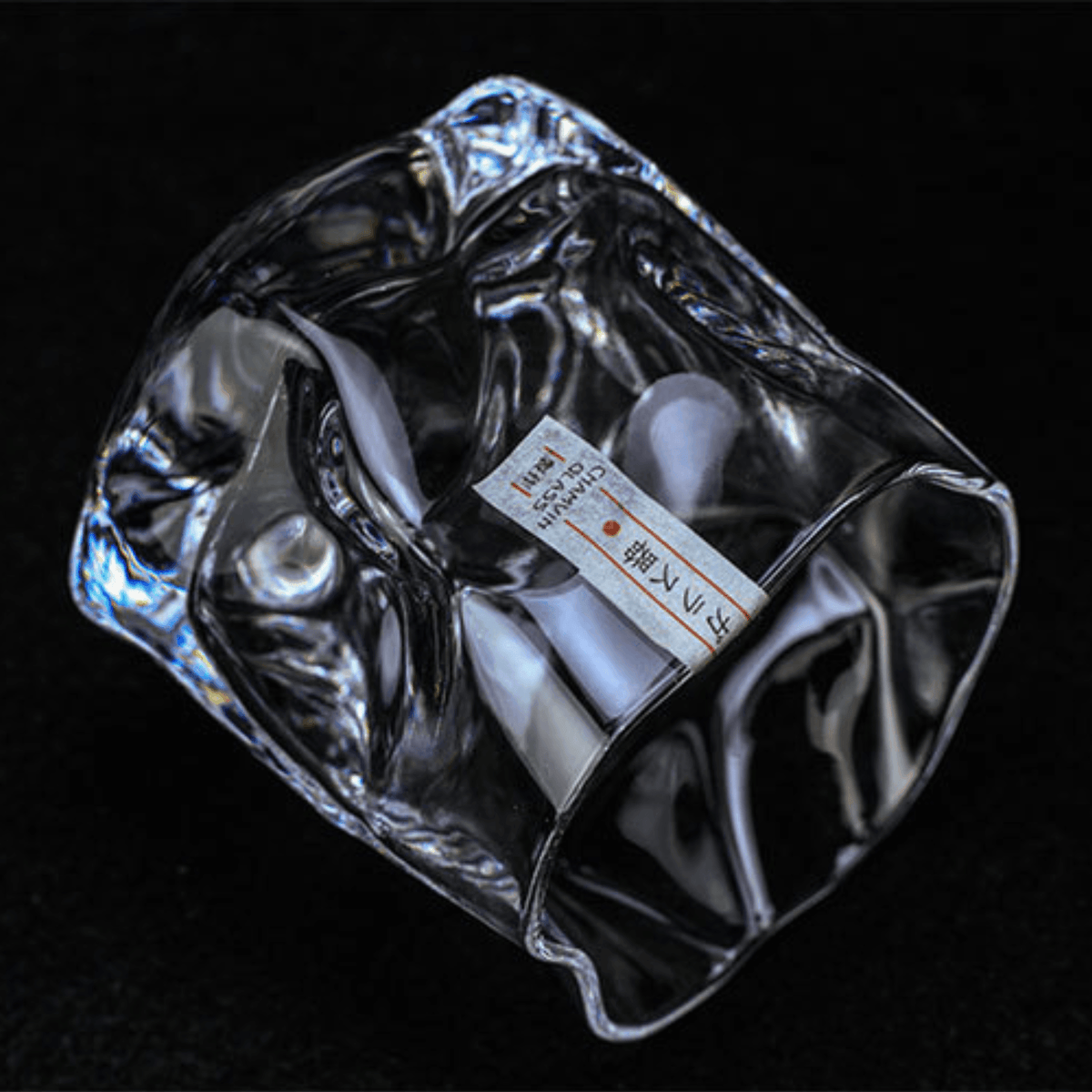 Whiskey Glass Edo Kiriko Crumple Body Japanese Hand-Cut Wooden Box