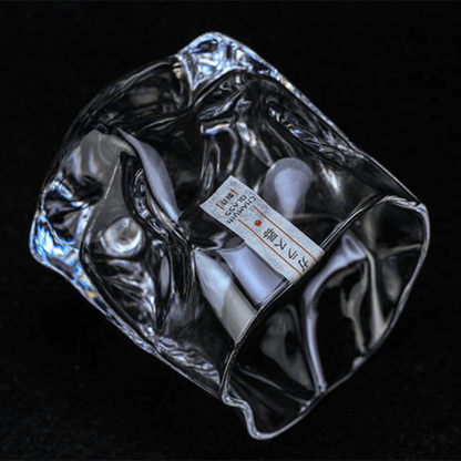 Whiskey Glass Edo Kiriko Crumple Body Japanese Hand-Cut Wooden Box