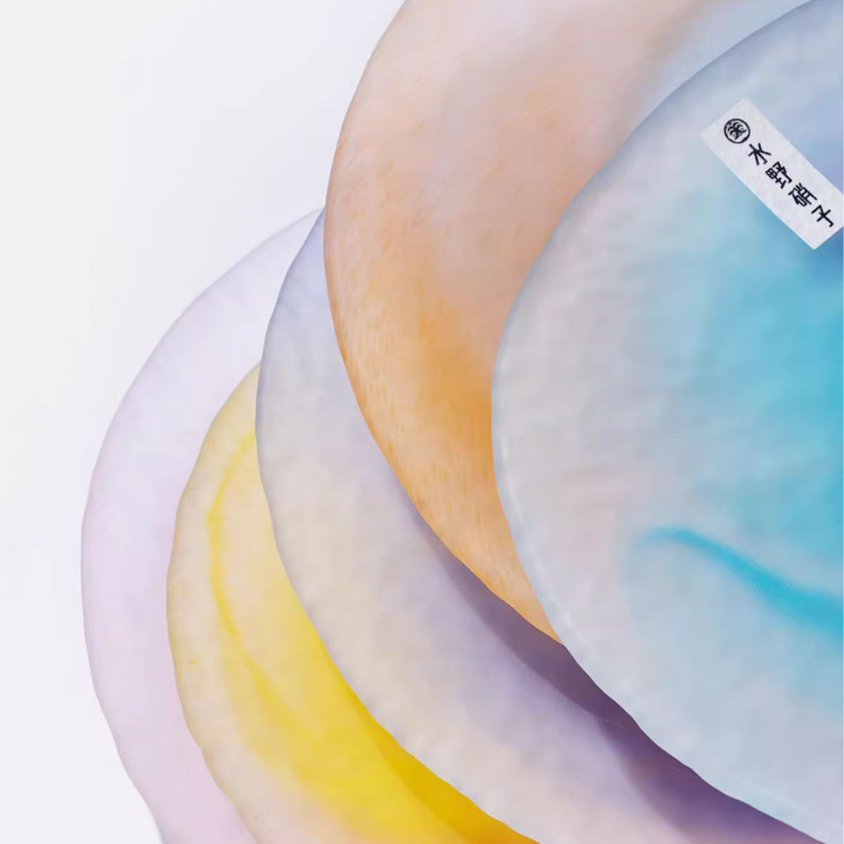 Decorative Glass Plate – Impressionistic Swirl Art 5 Colors