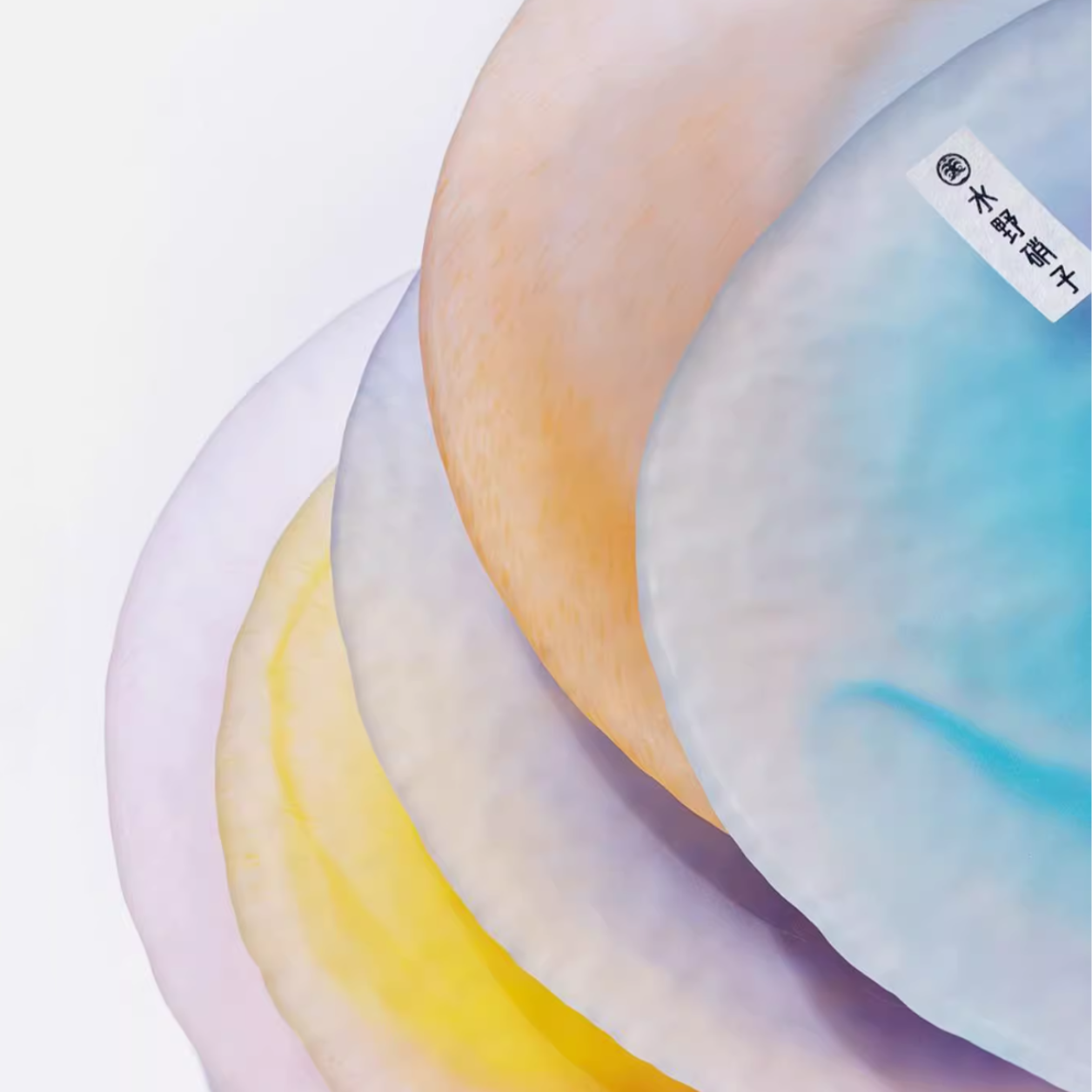 Decorative Glass Plate – Impressionistic Swirl Art 5 Colors