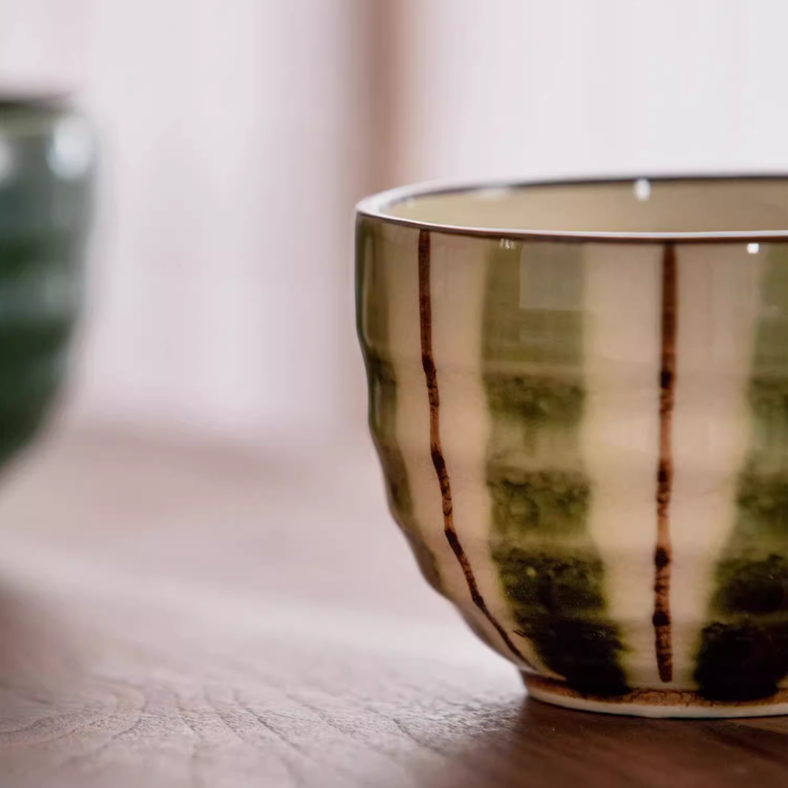 Ceramic Bowl Set of 2 – Mino Ware Hand-Painted Couple Gift