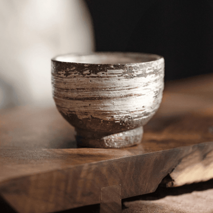 Tea Cup Set of 5 | Japanese Banko Ware Sandy Textured Handcrafted Ceramic
