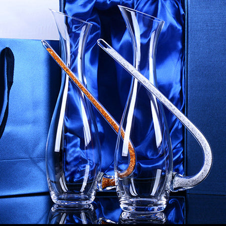 Wine Decanter Crystal Stem with Crystal-Filled Stem & Gift Box – Lead-Free Sparkling Decanter