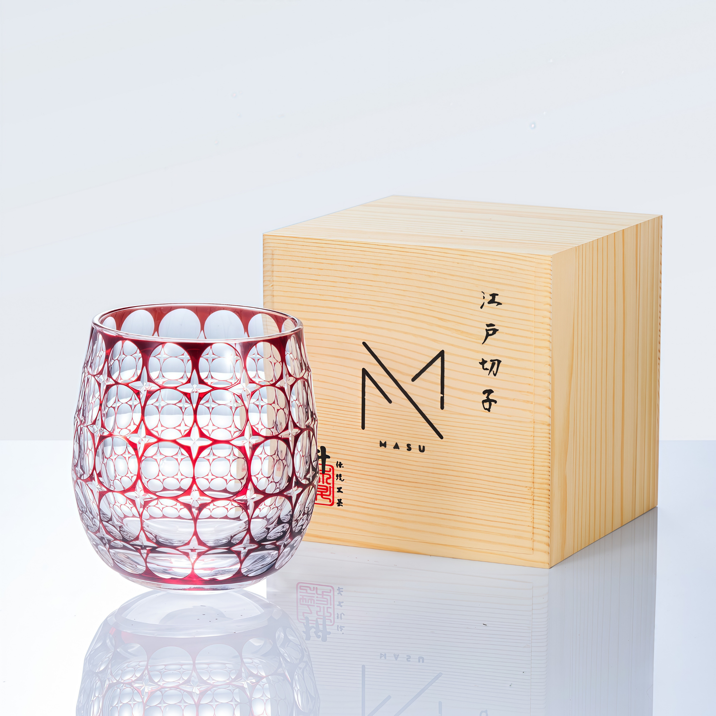 Whiskey Glass Edo Kiriko Hanamaru Hand-Cut Crystal | Japanese Artisan Glassware