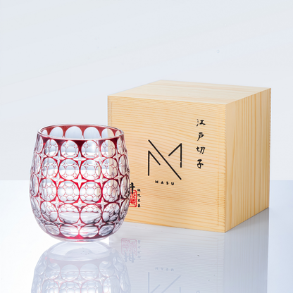 Whiskey Glass Edo Kiriko Hanamaru Hand-Cut Crystal | Japanese Artisan Glassware