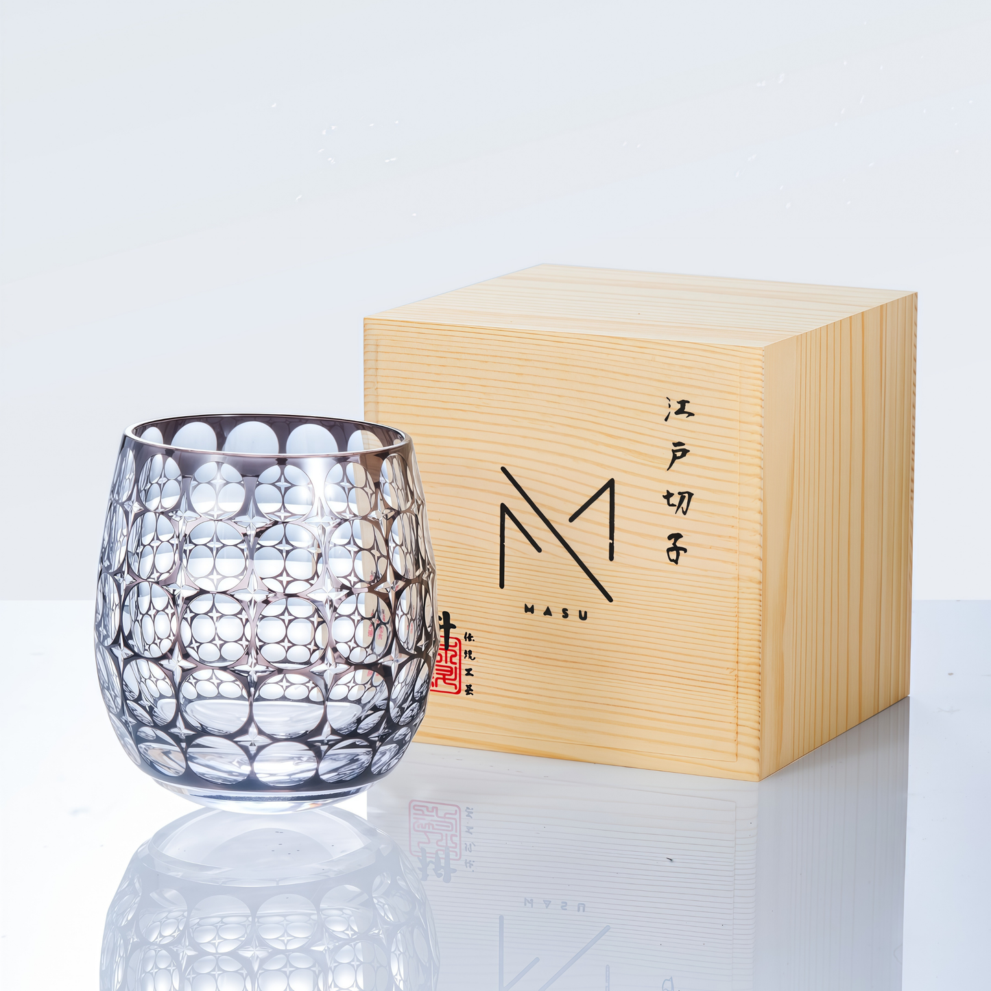 Whiskey Glass Edo Kiriko Hanamaru Hand-Cut Crystal | Japanese Artisan Glassware