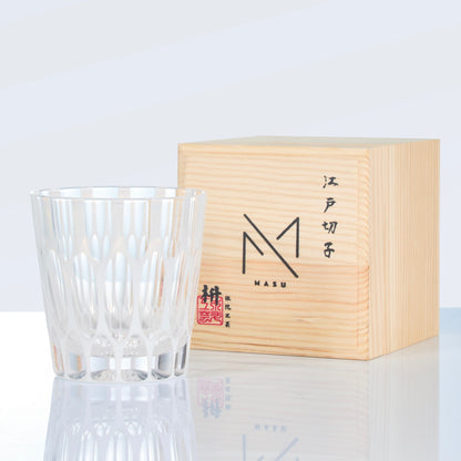Kiriko Whiskey Glass Shiro Ripple White Frosted Hand-Cut Crystal