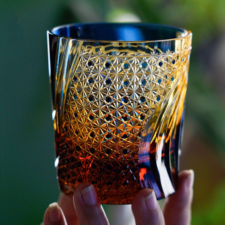 Whiskey Glass Edo Kiriko Raijin Thunder God | Hand-Cut Crystal