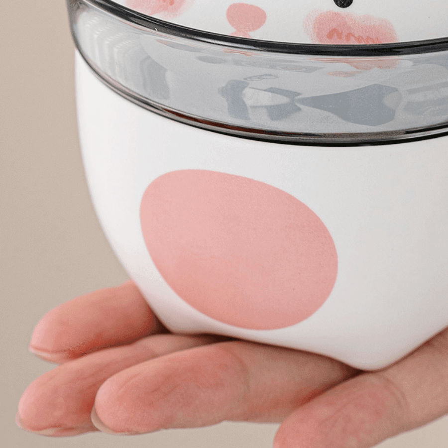 Tea Set Ceramic Bunny Teapot & Cups with Leather Carrying Case – Cute Gift Set
