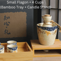 Small Flagon + 4 Cups (Bamboo Tray + Candle Stand)
