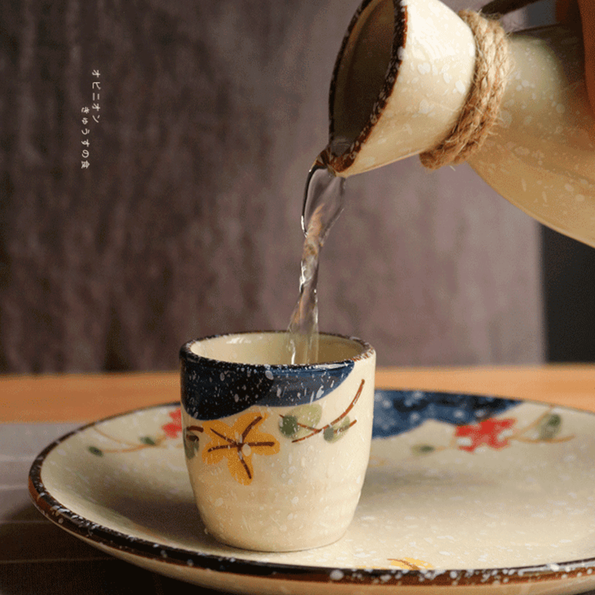 Japanese Sake Set – Sakura Ceramic Flagon Cups Tray Options