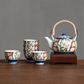 Tea Set | Japanese Imari Hasami Ware Teapot & 5 Cups Handcrafted Ceramic