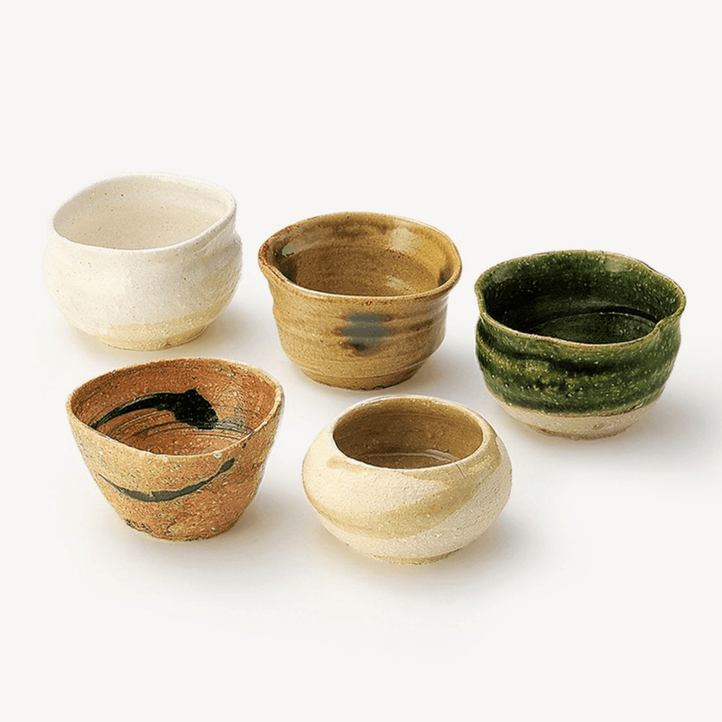 Ceramic Tea Cup Set Awasaka Handcrafted Rustic Japanese Coarse Ceramic Teacup Mini Plate Wooden Box Made in Japan