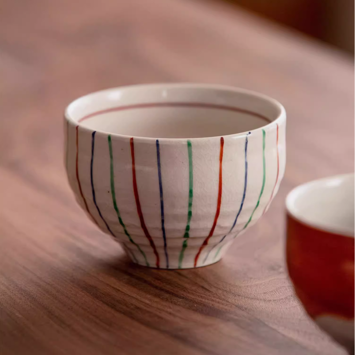 Ceramic Bowl Set of 2 – Mino Ware Hand-Painted Couple Gift