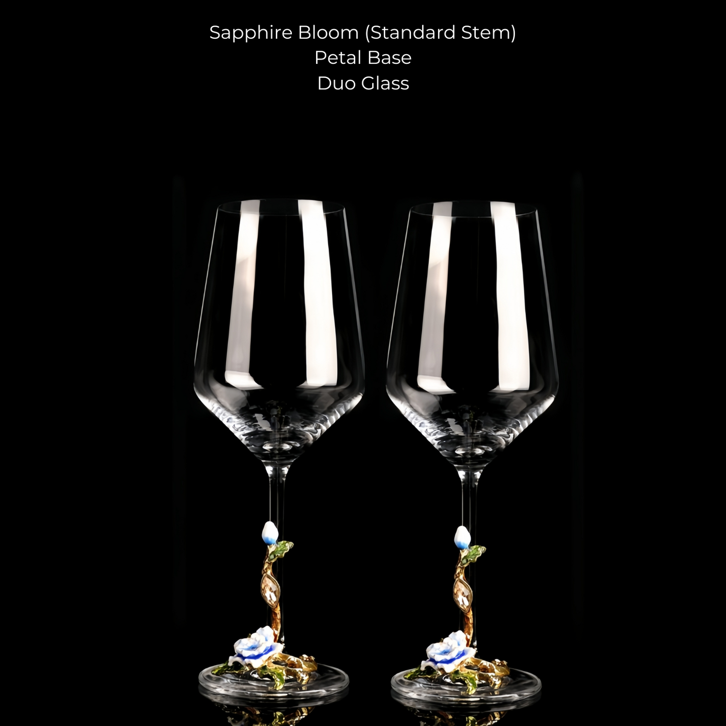 Wine Glass Set Floral Crystal with Decanter | Crimson Sapphire