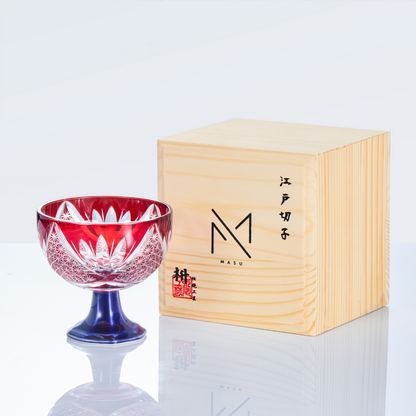 Sake Glass Takadai Komon – Edo Kiriko Handcrafted Crystal
