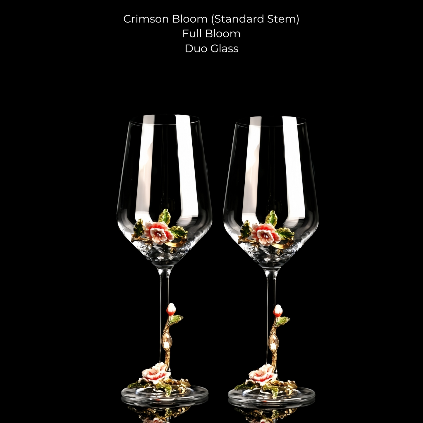 Wine Glass Set Floral Crystal with Decanter | Crimson Sapphire