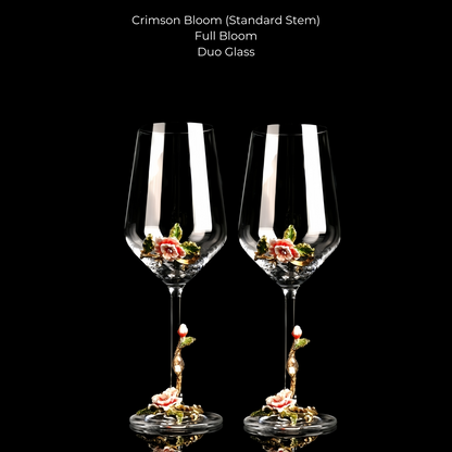 Wine Glass Set Floral Crystal with Decanter | Crimson Sapphire