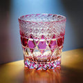 Whiskey Glass Rose Fluorite | Edo Kiriko Pink Crystal Handcrafted