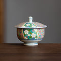 Lidded Teacup – Mino Ware Hana Emaki Gold Floral Ceramic