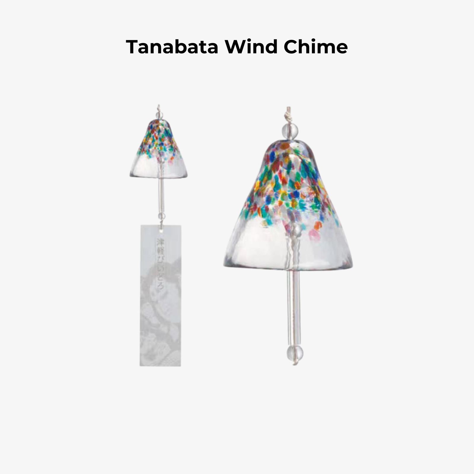 Glass Wind Chime Handcrafted Japanese Aderia Hand-Blown Hand-Painted Furin Home Decor Gift Made in Japan