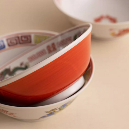 Japanese Ramen Bowl – Mino Ware Dragon & Phoenix Ceramic