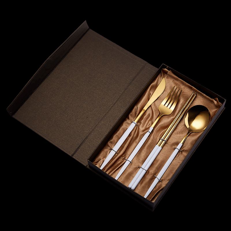 Chopsticks Knife Fork Spoon Gift Set | Stainless Steel