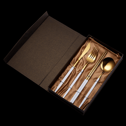 Chopsticks Knife Fork Spoon Gift Set | Stainless Steel
