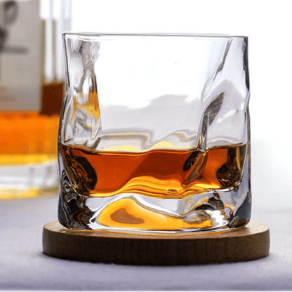 Whiskey Glass Edo Kiriko Crumple Body Japanese Hand-Cut Wooden Box