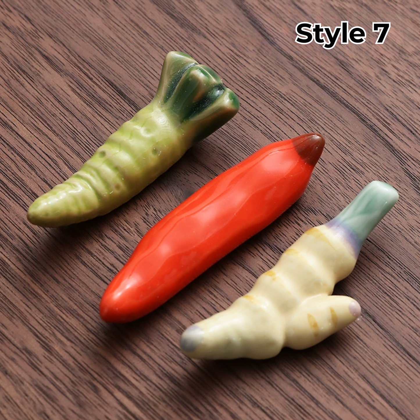 Chopstick Rest Ceramic Handcrafted Animal Fruit Design Japanese Table Decor Set of 3 Cute Chopstick Holder