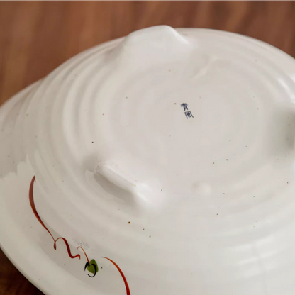 Japanese Ceramic Dish Set – Mino Ware Akae Red Butterfly