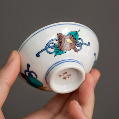 Japanese Tea Cup Set – Kutaniyaki Seven Lucky Gods 7 Cups