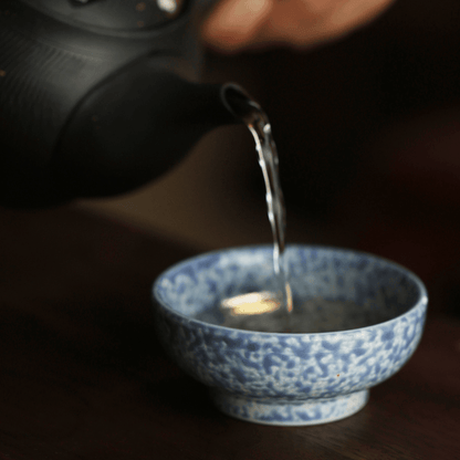 Japanese Tea Set for 6 | Golden Glazed Ceramic Teacups Handcrafted