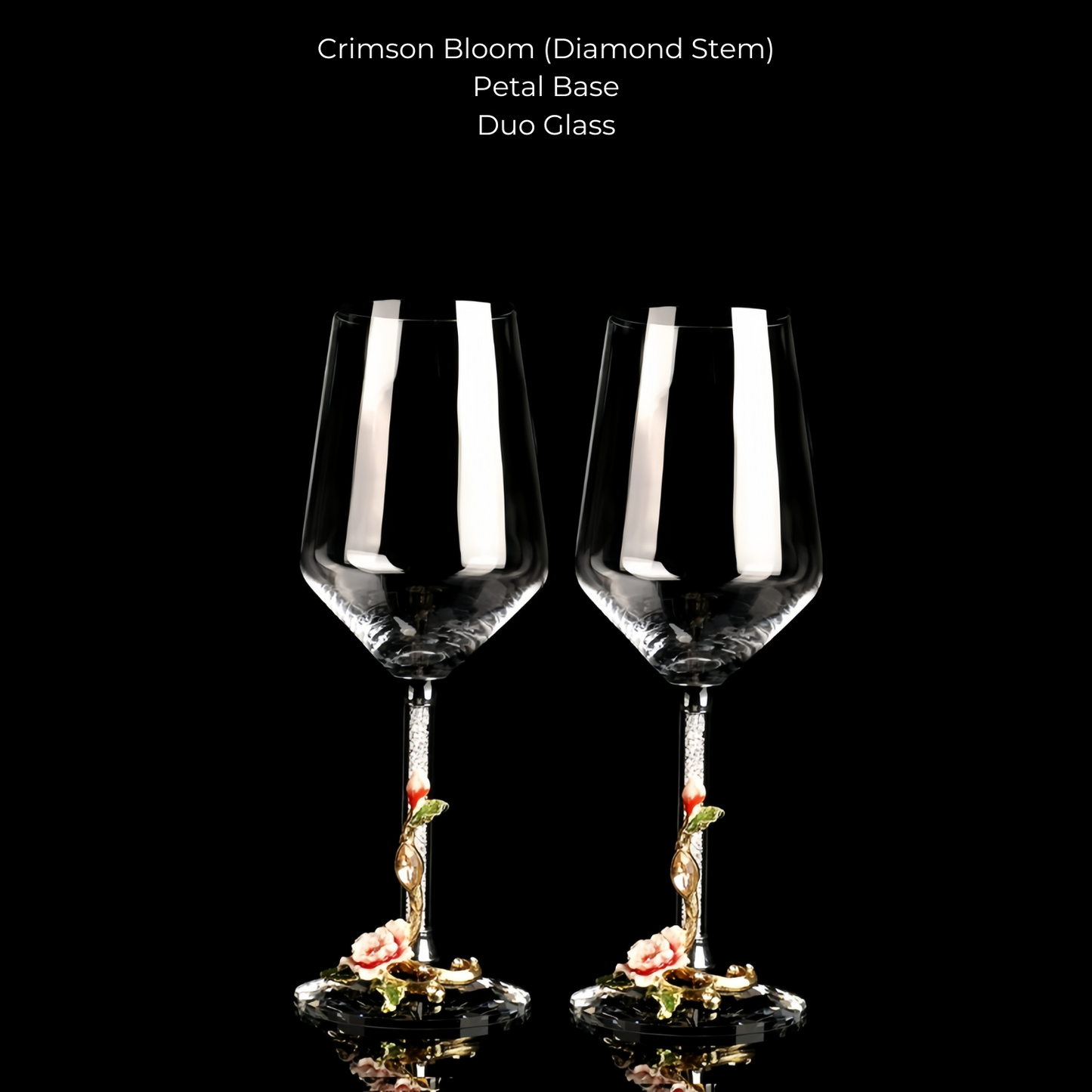 Wine Glass Set Floral Crystal with Decanter | Crimson Sapphire