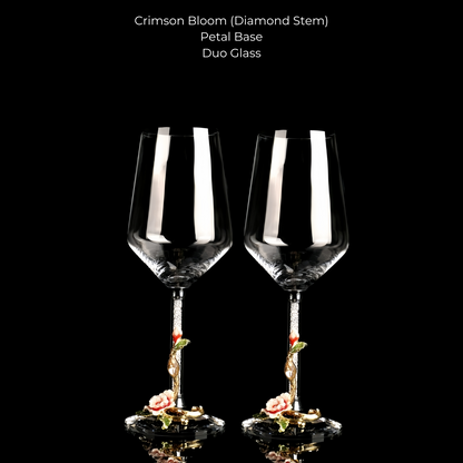 Wine Glass Set Floral Crystal with Decanter | Crimson Sapphire