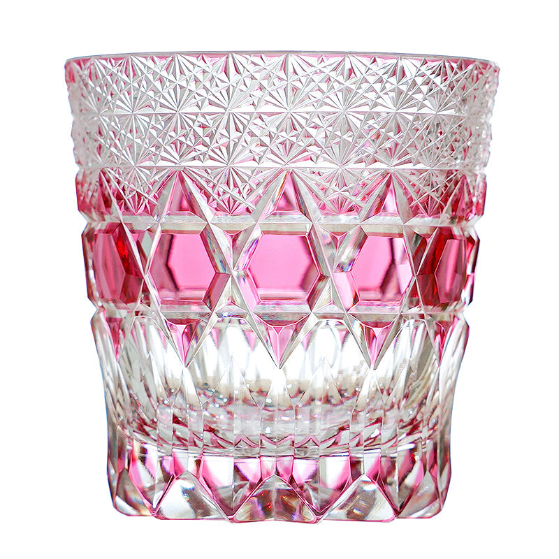 Whiskey Glass Rose Fluorite | Edo Kiriko Pink Crystal Handcrafted