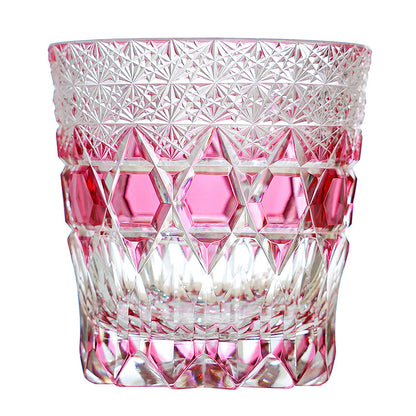 Whiskey Glass Rose Fluorite | Edo Kiriko Pink Crystal Handcrafted