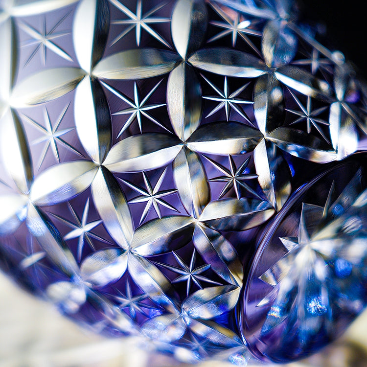 Whiskey Glass Violet Shippo – Edo Kiriko Infinity Pattern Crystal