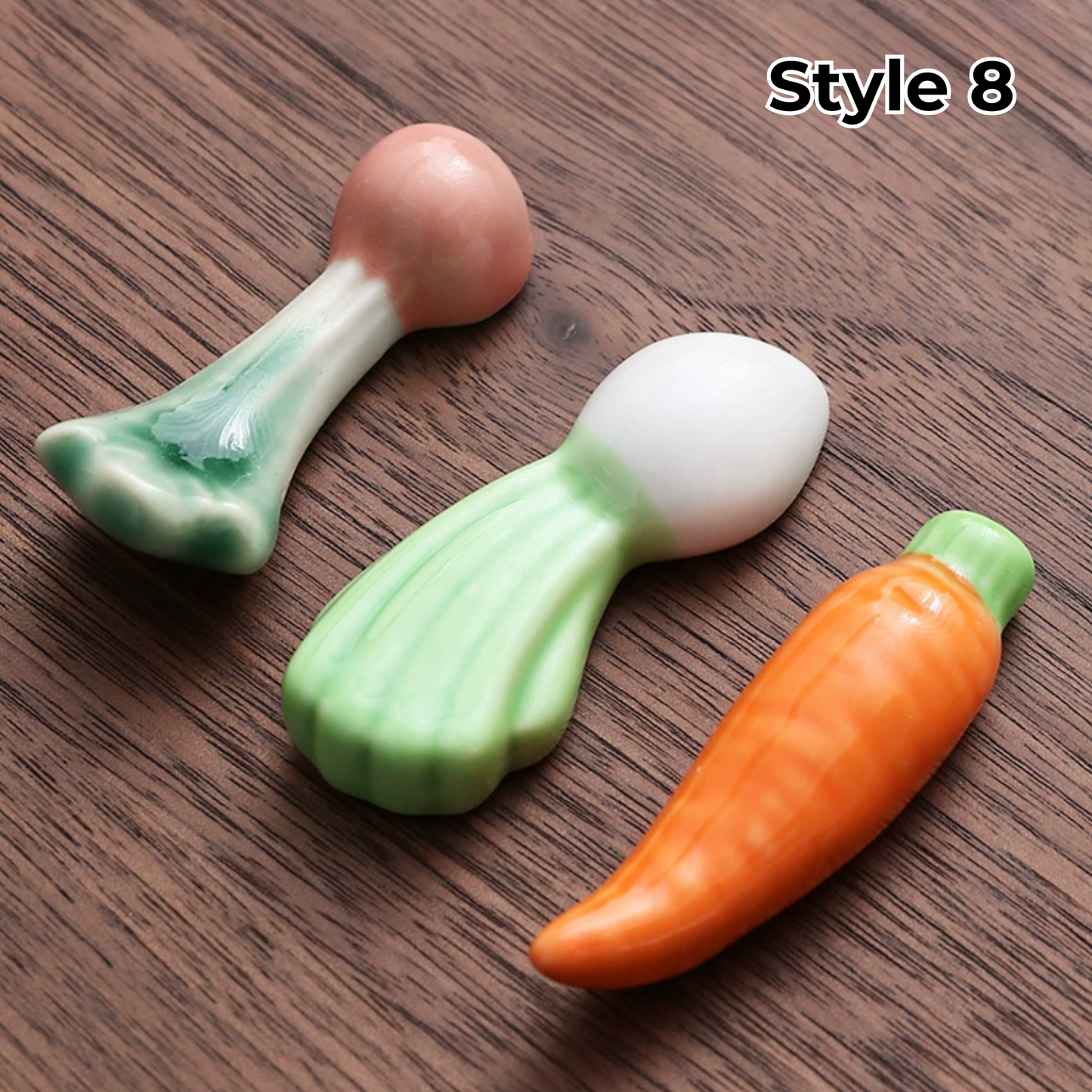 Chopstick Rest Ceramic Handcrafted Animal Fruit Design Japanese Table Decor Set of 3 Cute Chopstick Holder