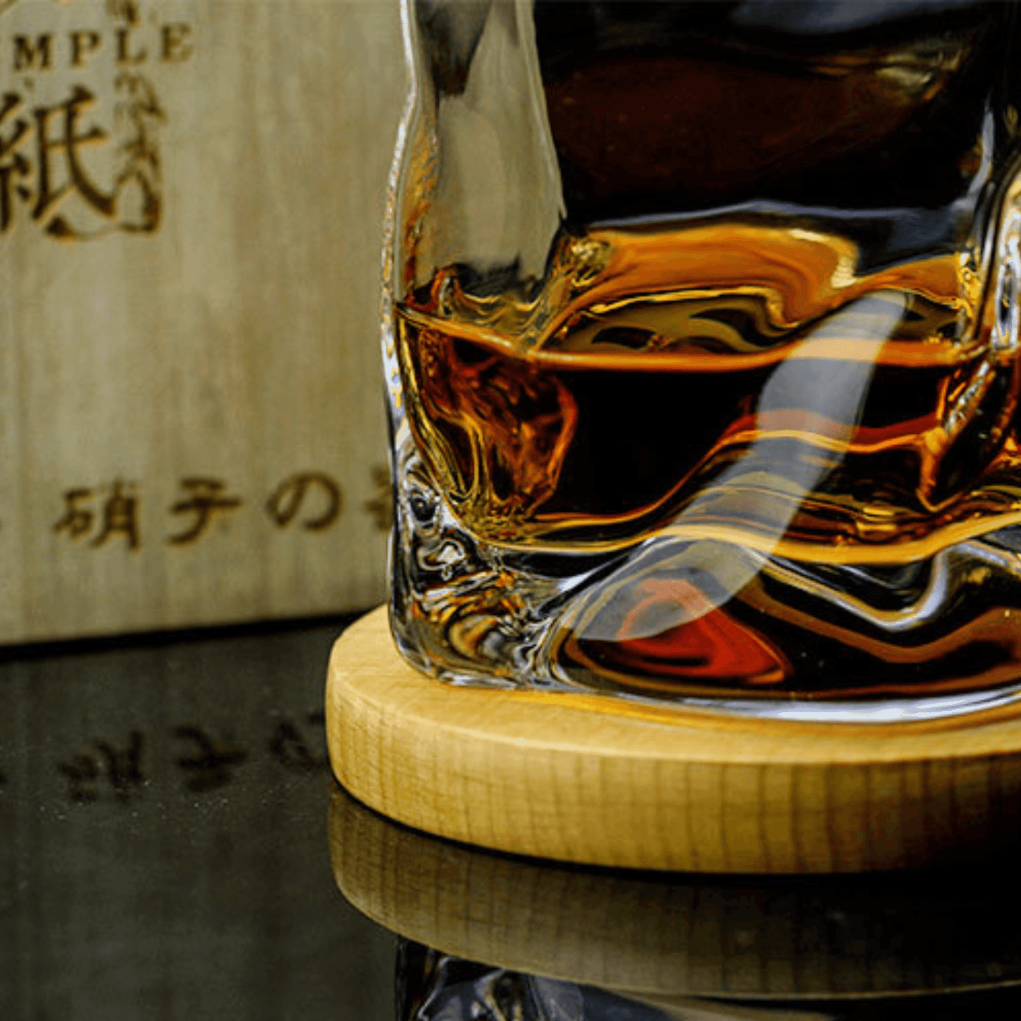 Whiskey Glass Edo Kiriko Crumple Body Japanese Hand-Cut Wooden Box