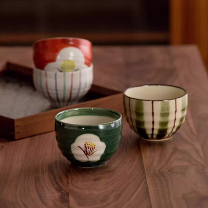 Ceramic Bowl Set of 2 – Mino Ware Hand-Painted Couple Gift
