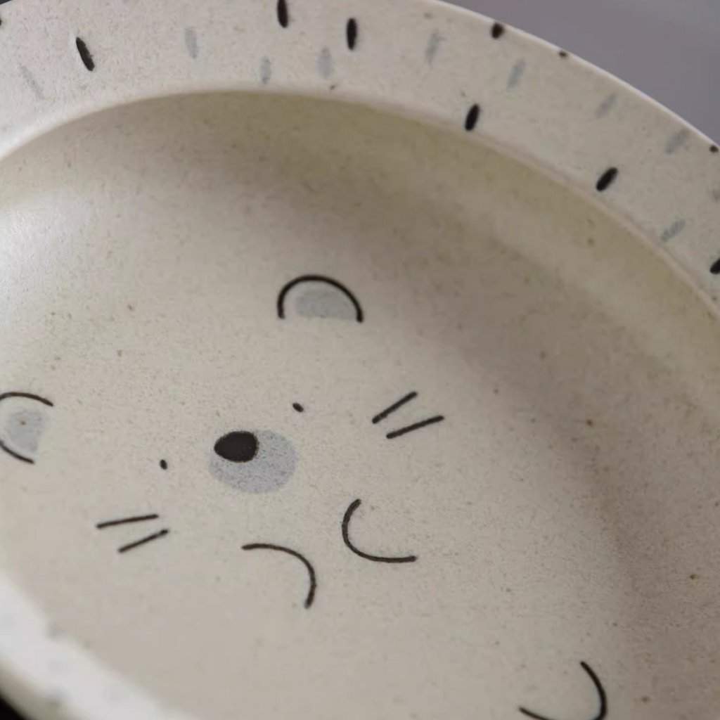 Ceramic Dining Set Awasaka Animal Friends Japanese Handcrafted Bowl Plate Cup Set Lion Hedgehog Seal Made in Japan